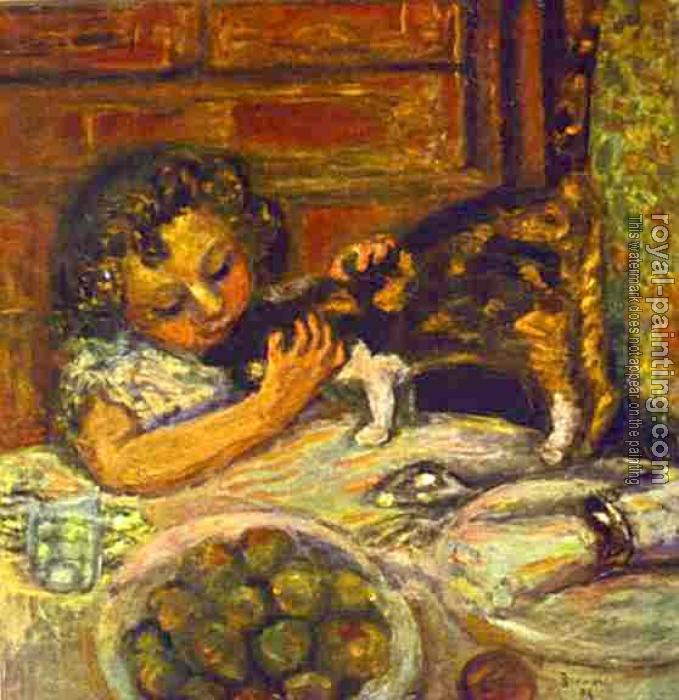Pierre Bonnard : Little Girl with a Cat